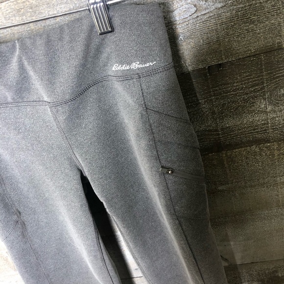 Eddie Bauer grey zipper side hiking active yoga legging - Picture 2 of 4